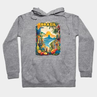 Vintage Travel Brazil Design Hoodie